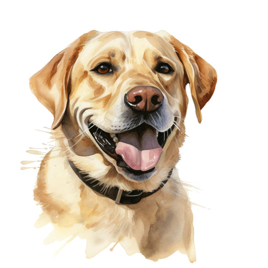Watercolor Labrador Fabric Panel 40