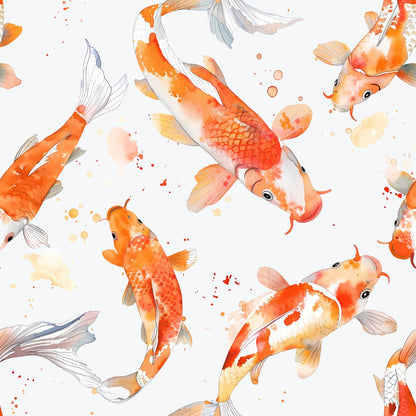 Painted Koi Pattern 11 Minky Fabric