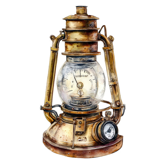 vintage lantern, steampunk, brass, antique, industrial, compass, gauges, adventure, exploration, travel, nautical, bronze, copper, retro, old-fashioned, timeless, collectible, heirloom, decorative, globe trotter, expedition, mechanical, vintage maps, antique brass, warm metallic, weathered, patina, nostalgic