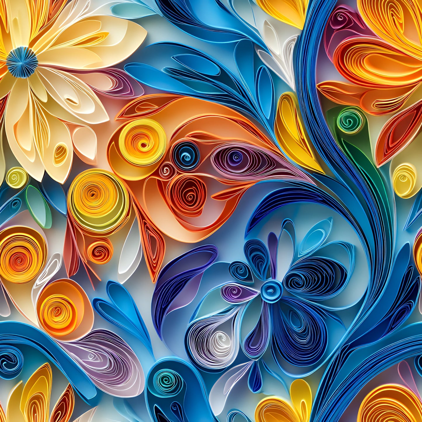 Abstract Paper Quilling Pattern 8 Quilting Cotton Fabric