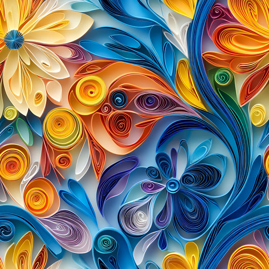Abstract Paper Quilling Pattern 8 Quilting Cotton Fabric
