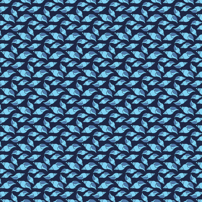 Navy Nautical Sea Pattern 13 Quilting Cotton Fabric
