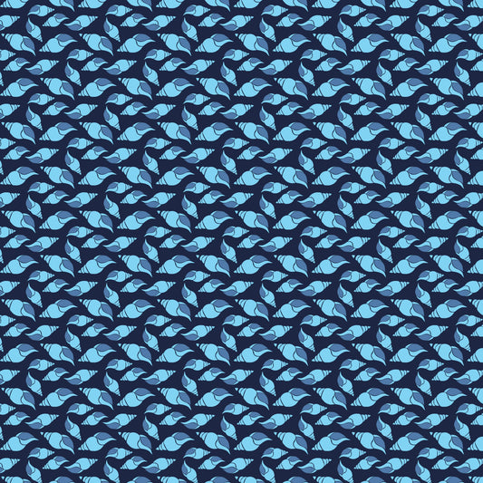 Navy Nautical Sea Pattern 13 Quilting Cotton Fabric