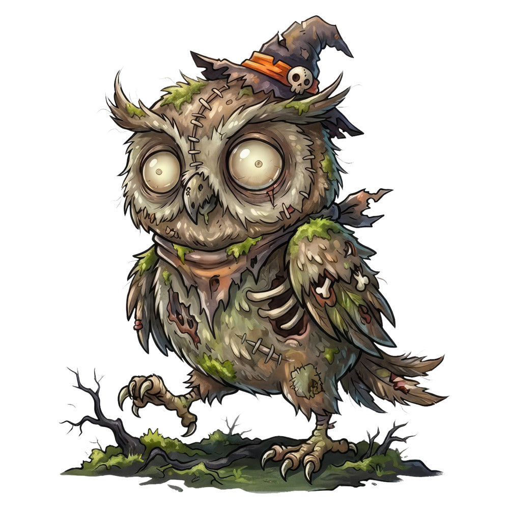 halloween, autumn, fall, owl, witch hat, spooky, creepy, whimsical, witchy, brown, tan, moss green, olive green, sage green, dark brown, black, orange, animals, birds, nature, rustic, vintage, haunted, gothic, seasonal, festive, costume, magical, enchanted, woodland