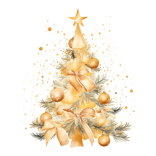 A Golden Christmas Fabric Panel 25