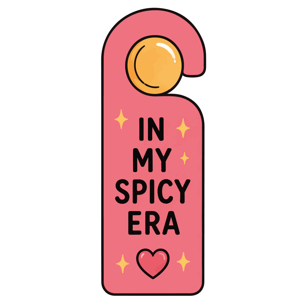 coral pink, golden yellow, orange, modern, whimsical, inspirational, motivational, spicy, era, hearts, stars, sparkles, fun, trendy, contemporary, humorous, playful, text design, door hanger, home decor, decorative sign, quote, affirmation, positive message, bold text, graphic design, casual style