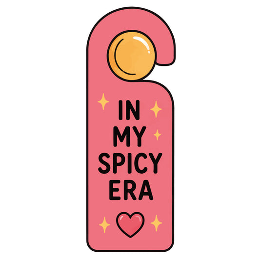 coral pink, golden yellow, orange, modern, whimsical, inspirational, motivational, spicy, era, hearts, stars, sparkles, fun, trendy, contemporary, humorous, playful, text design, door hanger, home decor, decorative sign, quote, affirmation, positive message, bold text, graphic design, casual style