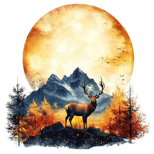 Deer in Nature Fabric Panel 7