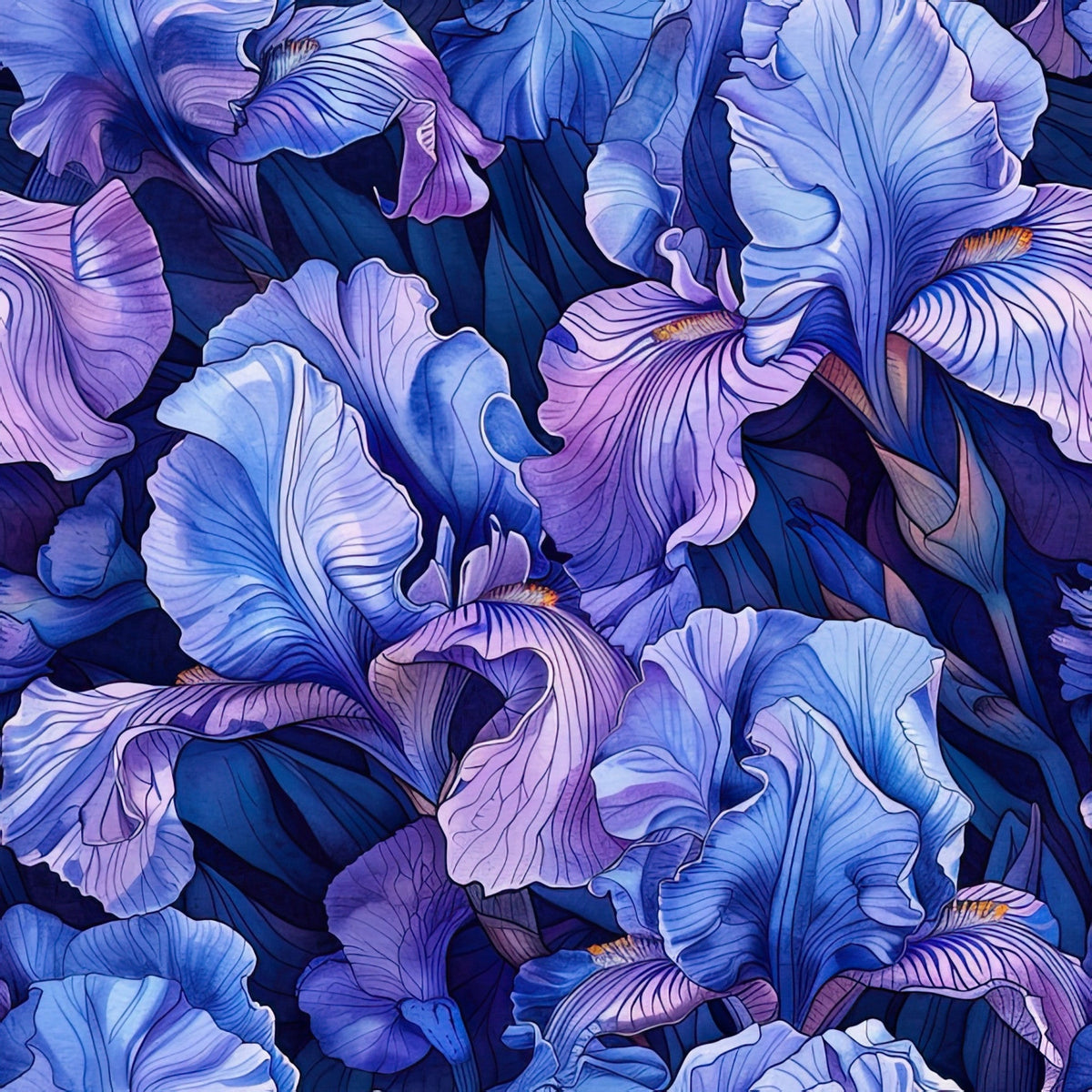 Indigo Garden Pattern 4 Minky Fabric
