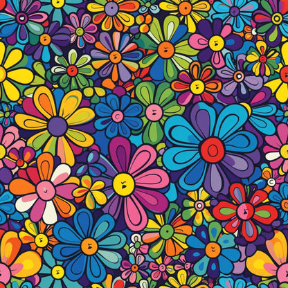 Psychedelic Petals Pattern 4 Minky Fabric