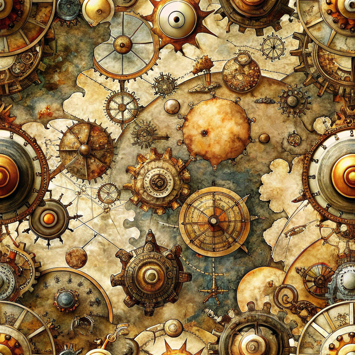 Brass Atlas Pattern 7 Minky Fabric