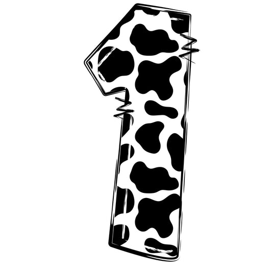 Cow Print Alphabet Fabric Panel 1
