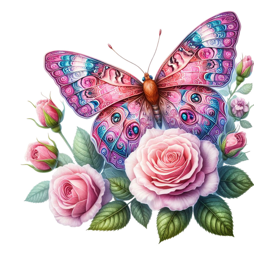 Spring Flowers and Butterflies Fabric Panel 30