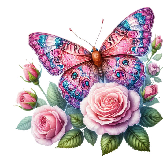 Spring Flowers and Butterflies Fabric Panel 30