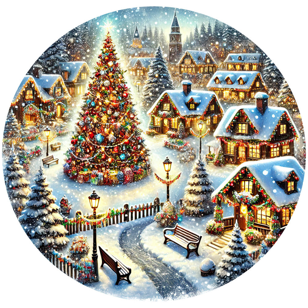 Christmas Villages Fabric Panel 8