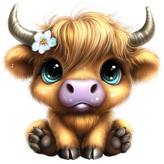 Adorable Highland Cows Fabric Panel 64