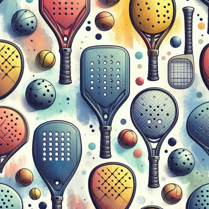 Watercolor Pickleball Pattern 4 Quilting Cotton Fabric