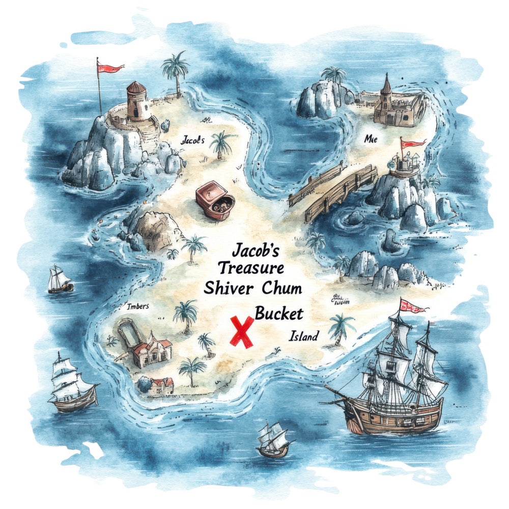 Pirate Treasure Map Fabric Panel 17