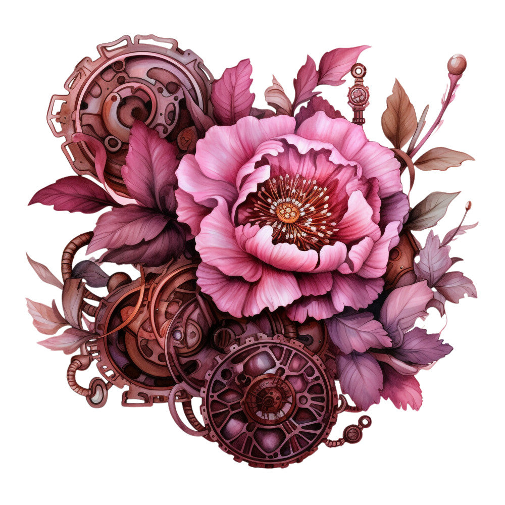 Floral Steampunk Fabric Panel 13