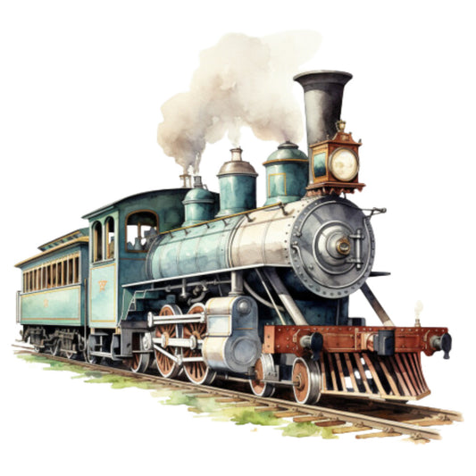 Steam Engine Train Fabric Panel 18