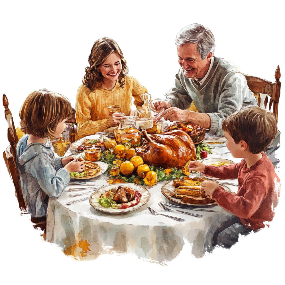 Watercolor Thanksgiving Fabric Panel 39