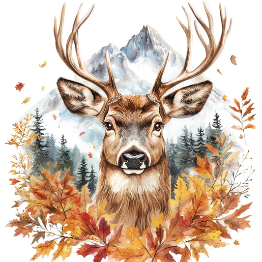 Deer in Nature Fabric Panel 4
