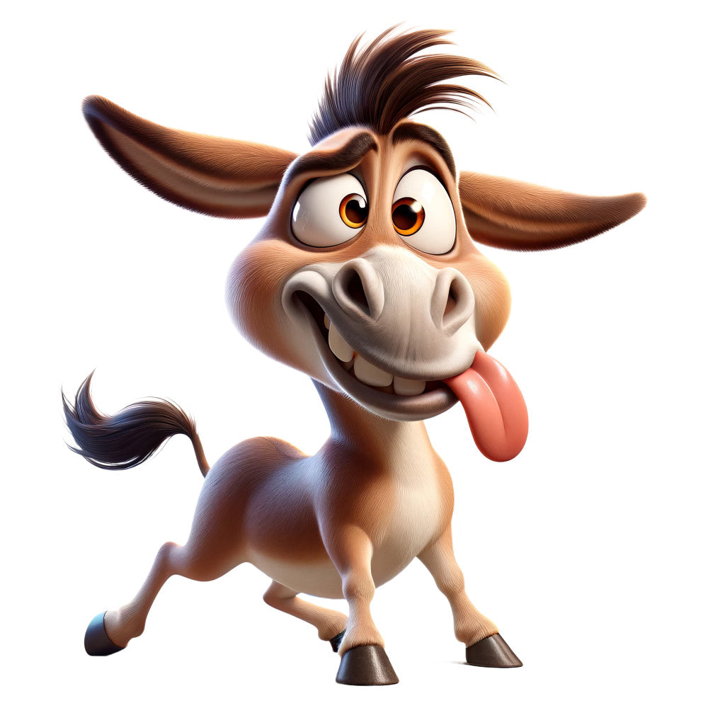 cartoon goat, whimsical animals, farm animals, cute goat, playful goat, brown and white, tan and cream, funny animals, children's fabric, kids fabric, animal characters, farmyard theme, playful expression, tongue out, silly goat, animated style, comic style, cheerful design, happy animals, farm theme, rustic farm, country style, novelty print, character fabric, fun animals, toddler fabric, children's quilting, colorful animals, expressive face, cartoon style