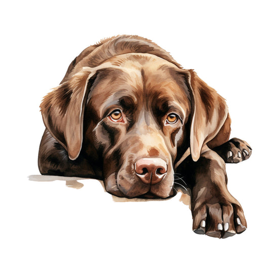 Watercolor Labrador Fabric Panel 13