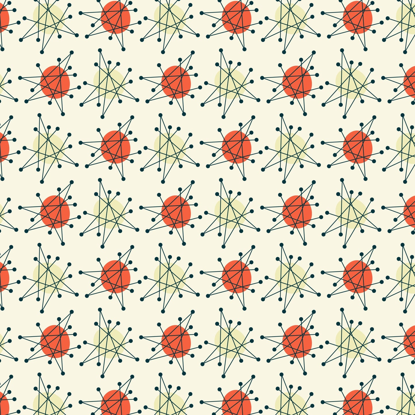 1950s Atomic Age Pattern 9 Quilting Cotton Fabric