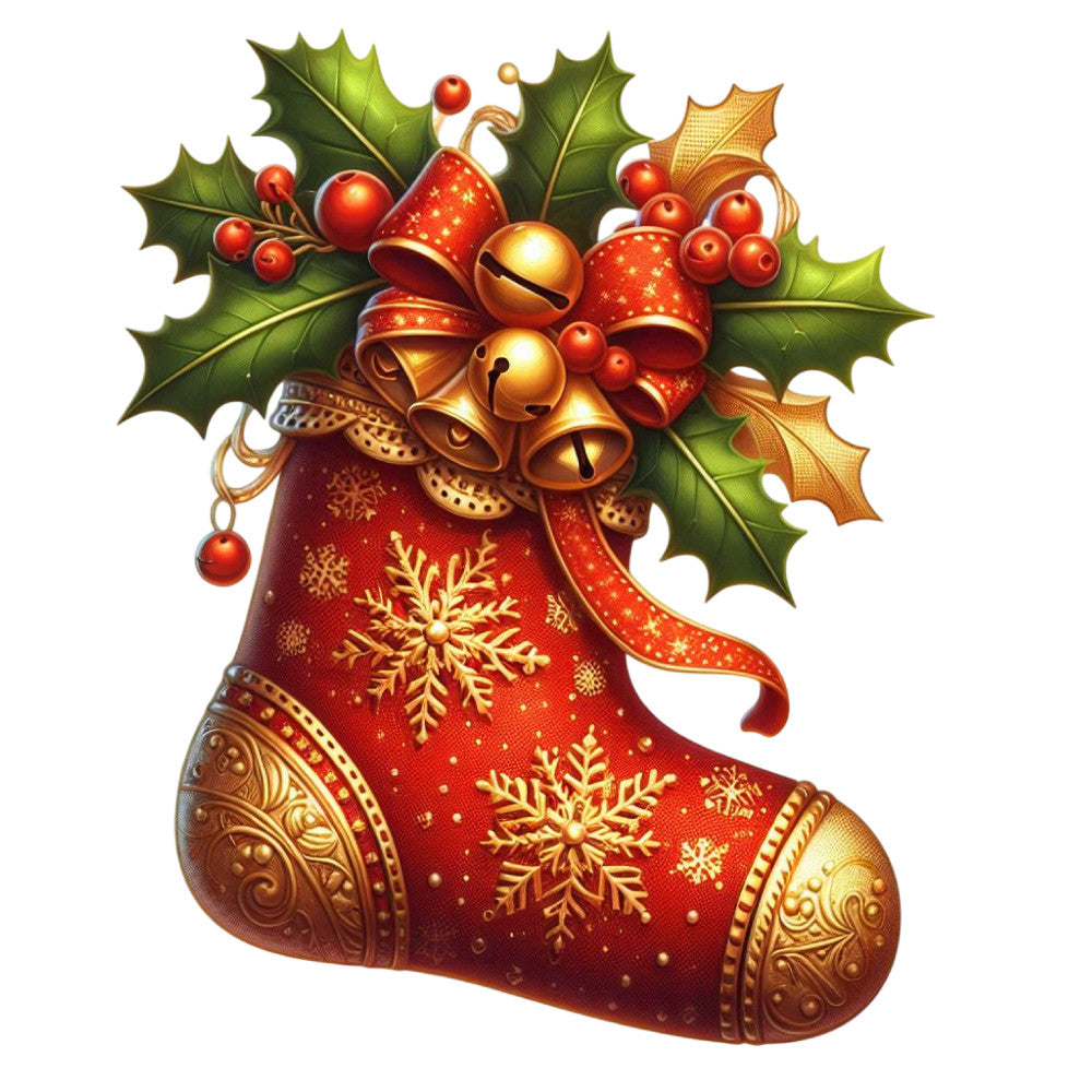 Cartoon Christmas Stockings Fabric Panel 22
