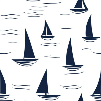Blue Sailboat Pattern 6 Quilting Cotton Fabric