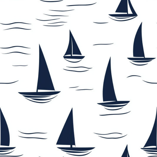 Blue Sailboat Pattern 6 Quilting Cotton Fabric