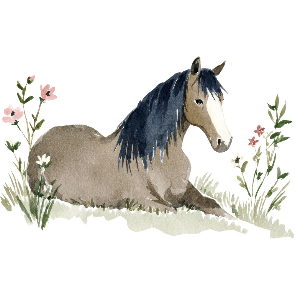 Watercolor Horses Fabric Panel 4