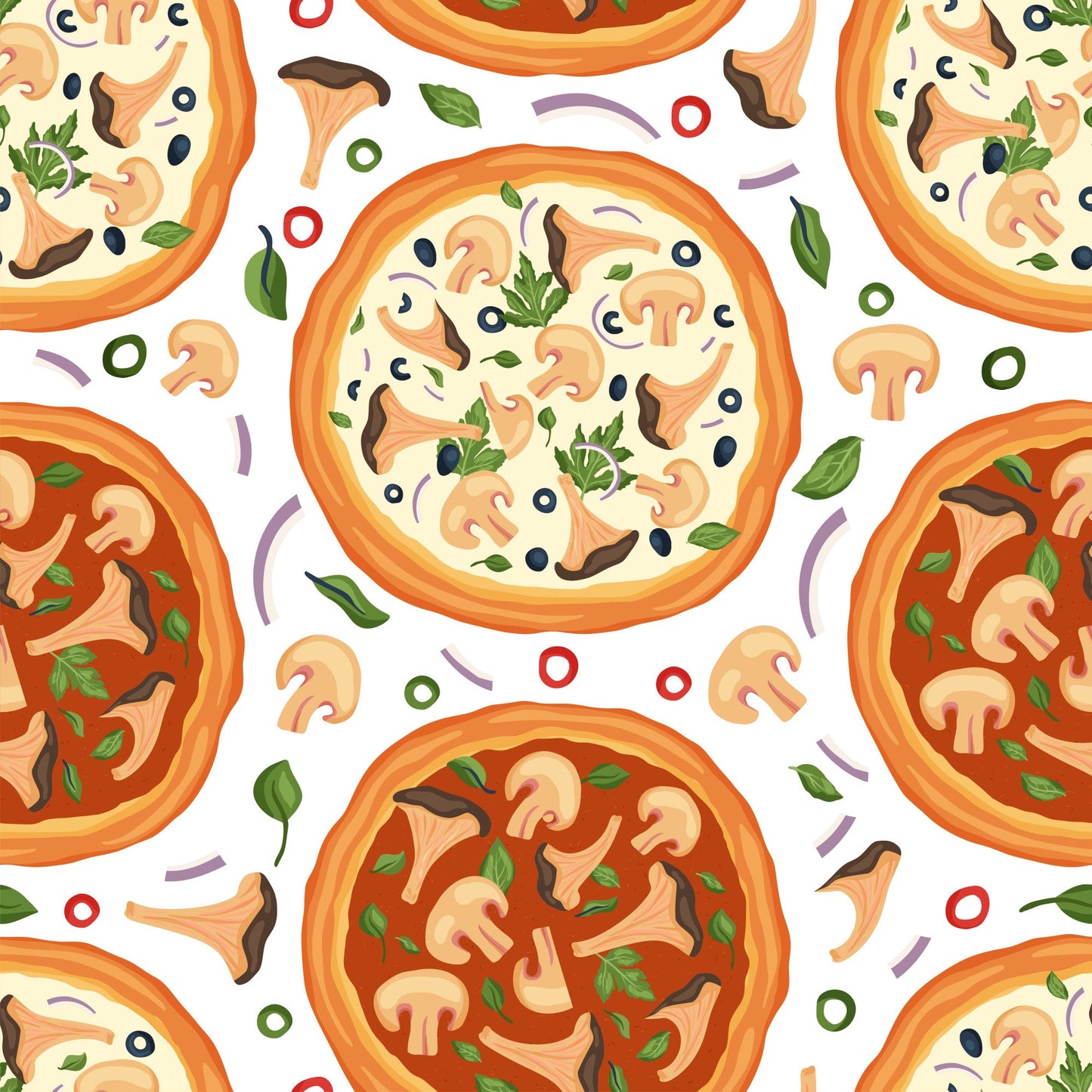 Pizza Pattern 5 Quilting Cotton Fabric