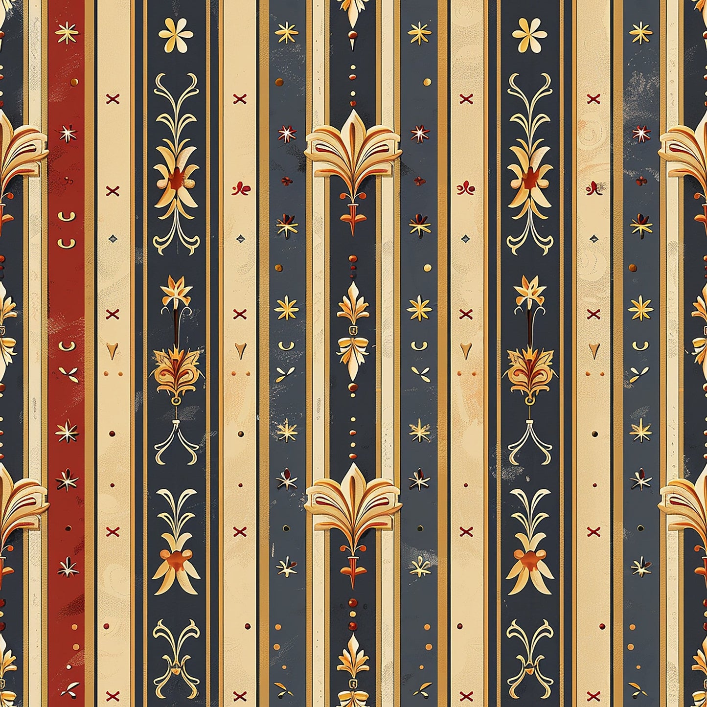 Medieval French Pattern 8 Quilting Cotton Fabric