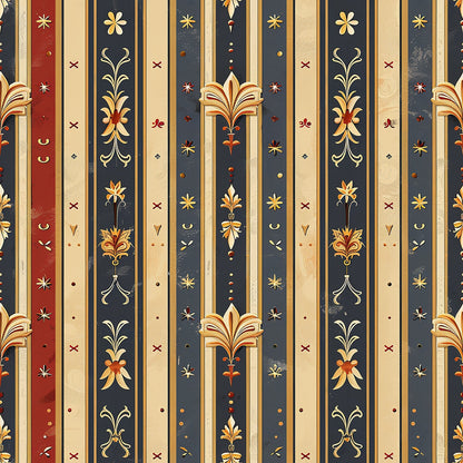 Medieval French Pattern 8 Quilting Cotton Fabric