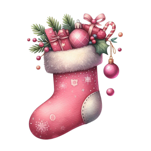 Christmas Stocking Scene Fabric Panel 13