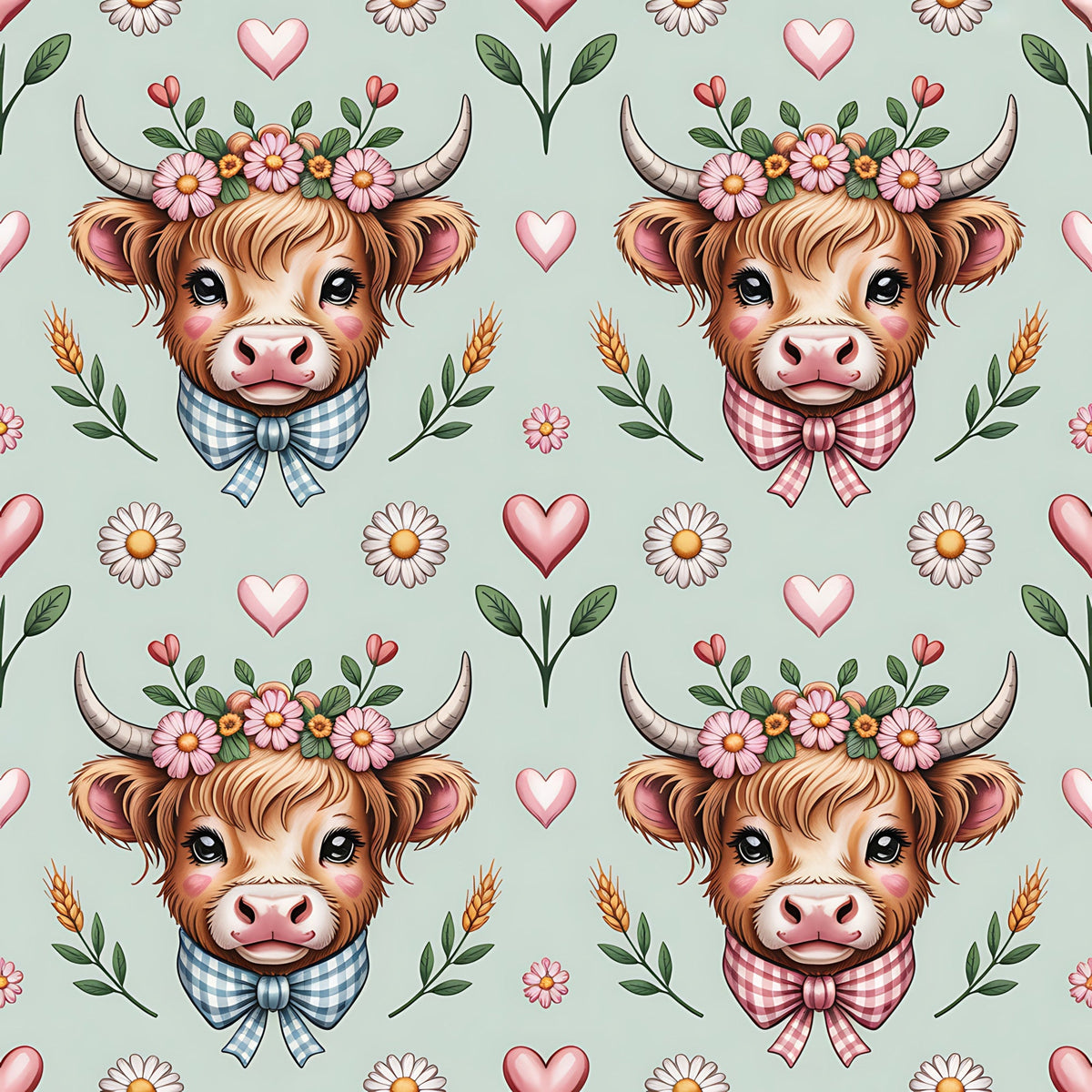 Gingham Grazers Pattern 2 Minky Fabric