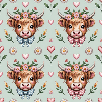 Gingham Grazers Pattern 2 Minky Fabric