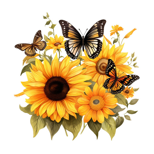 Sunflowers and Butterflies Fabric Panel 14