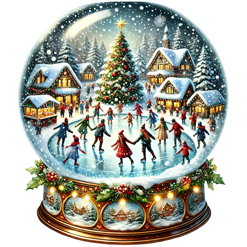 Christmas Snow Globes Fabric Panel 79