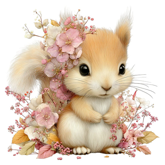 cute animal, fluffy bunny, rabbit, woodland creature, soft pastel, blush pink, cream, ivory, tan, golden brown, mauve, dusty rose, floral, wildflowers, botanical, nature, whimsical, gentle, sweet, spring, baby, nursery, children's, girl, delicate, romantic, vintage floral, small flowers, berry sprigs, leaves