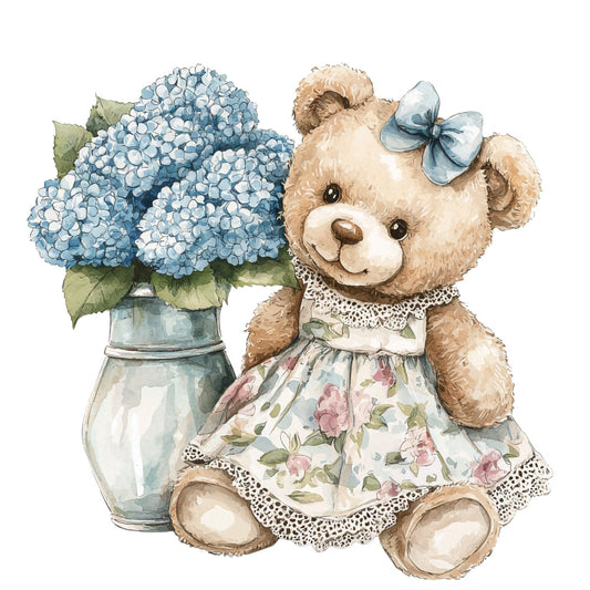 Classic Teddy Bear Fabric Panel 11