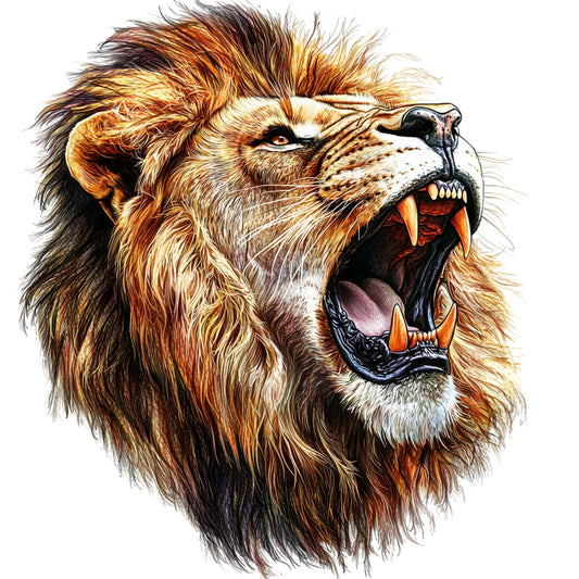 Watercolor Lion Fabric Panel 19