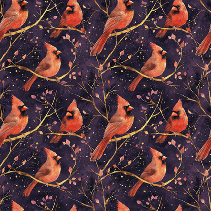 Red Cardinals Pattern 1 Quilting Cotton Fabric