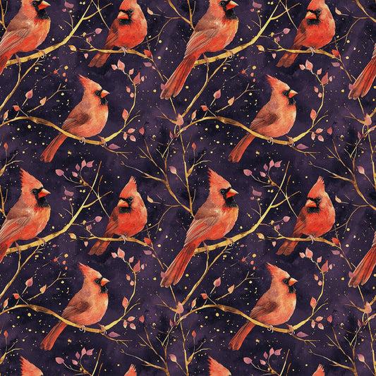 Red Cardinals Pattern 1 Quilting Cotton Fabric
