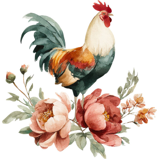 Farmhouse Chicken Decor Fabric Panel 29