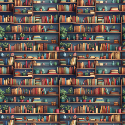 Bookshelf Pattern 10 Quilting Cotton Fabric