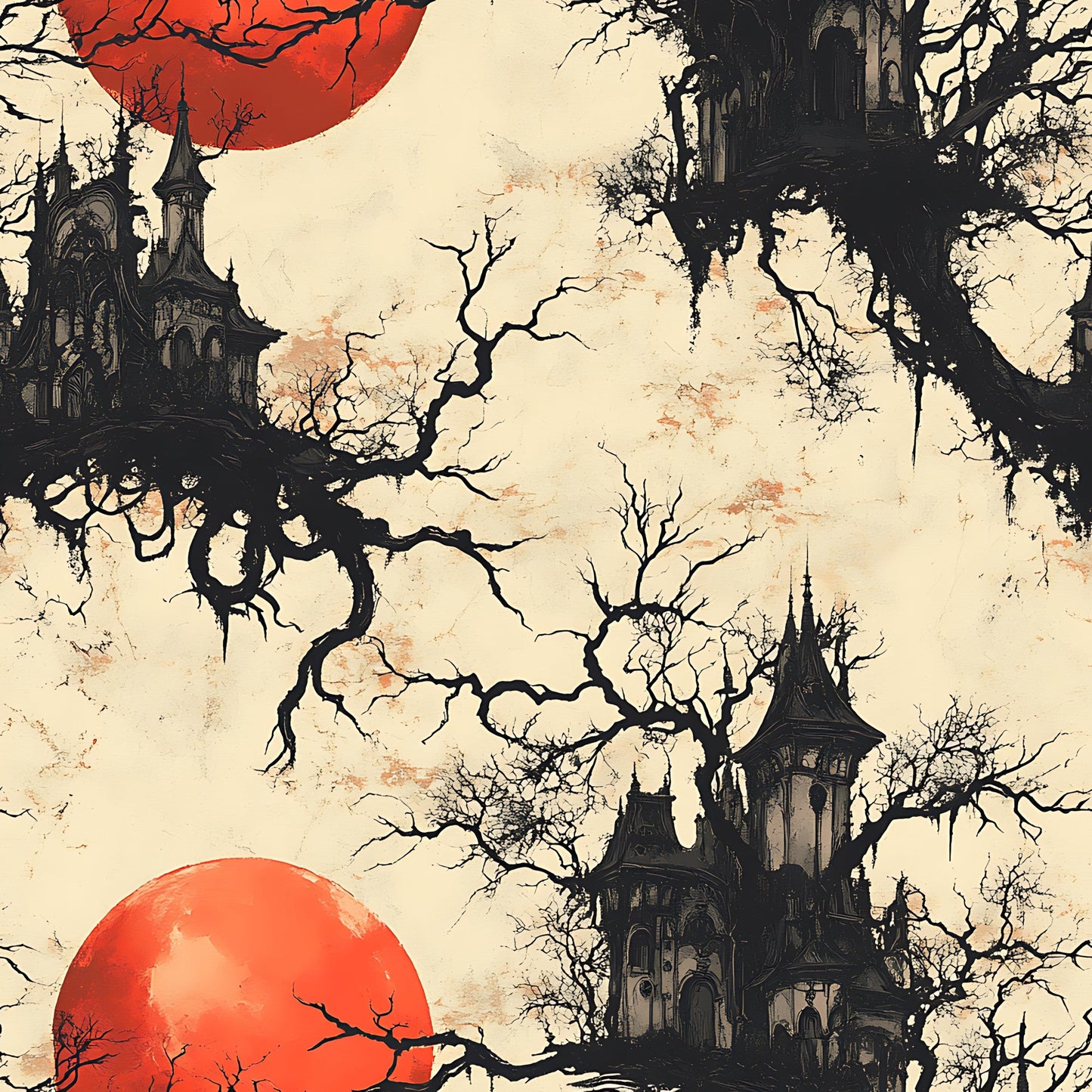 Blood Moon Manor Pattern 12 Quilting Cotton Fabric