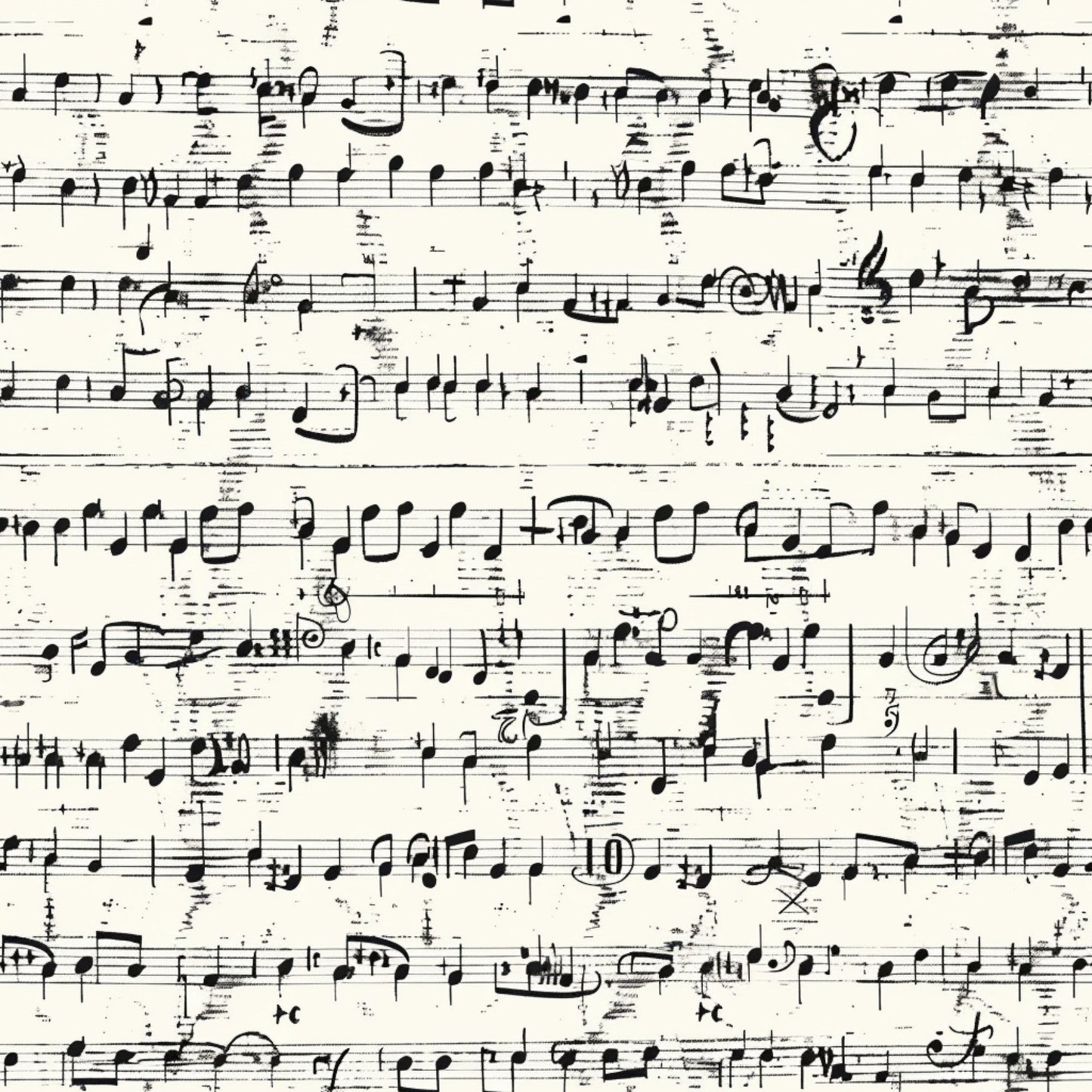 Handwritten Music Pattern 11 Quilting Cotton Fabric